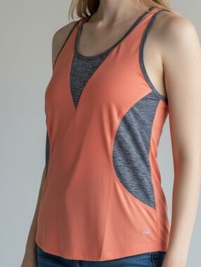 Women’s Coral Contrast Athletic Tank Top 4350